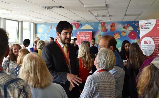 Michael talking to bereaved families that attended CRY's 2019 Family Research Day