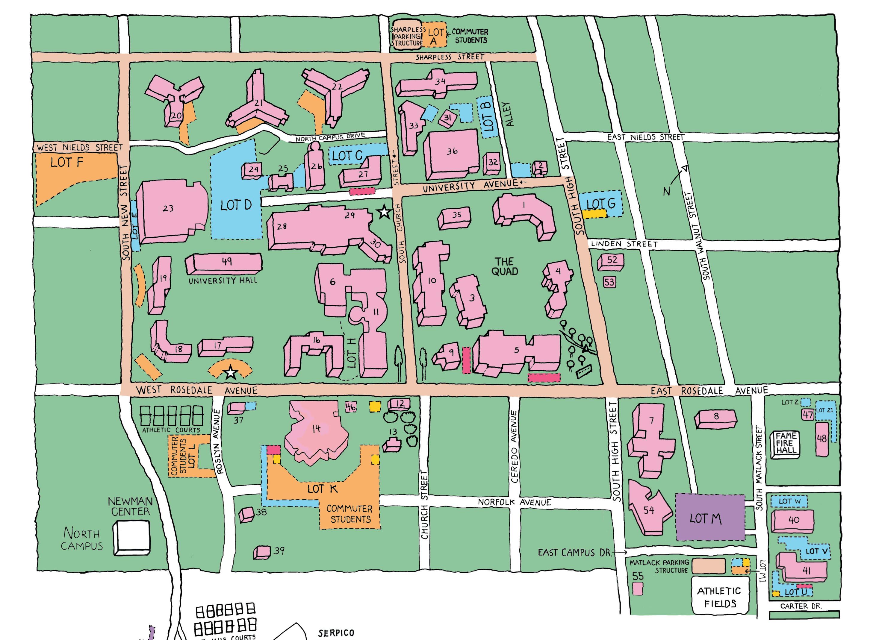 WCU the village map West chester university south campus map WCU the village map West chester university south campus map