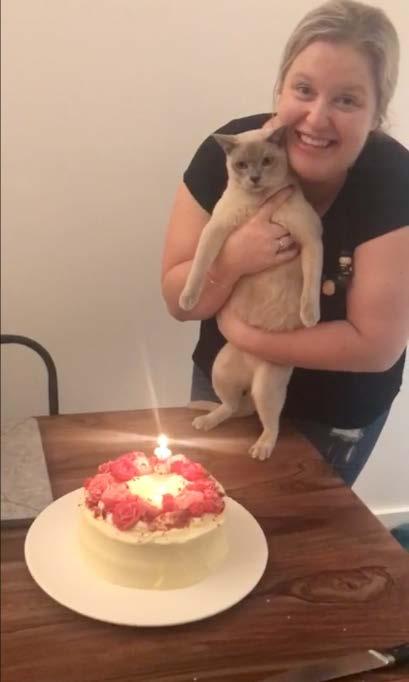 As well as being an award-winning astronomer, Shari is a keen baker (seen here celebrating her cat Murphy’s first birthday).