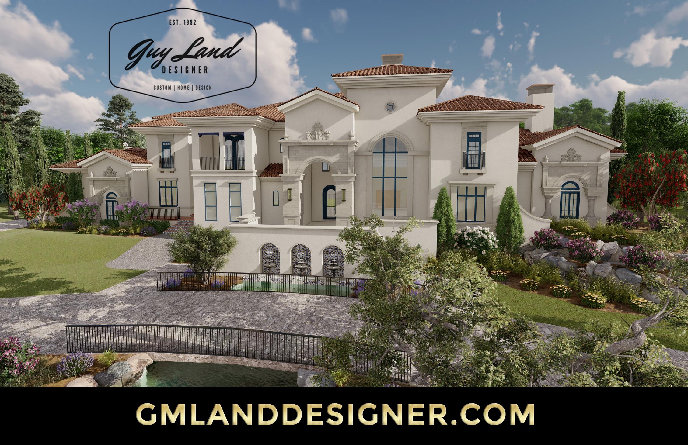 This home is truly a unique design. No other builder in Tennessee or Texas has been able to put together a collaborative design to mix so many styles such as are seen here in this digital rendering of a real home that Architectural Designer Guy M. Land Incorporated envisioned and brought to life.