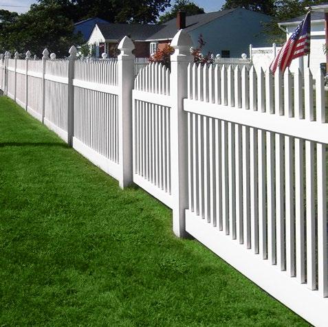 72 Pvc Vinyl Colonial Swoop Picket Fence White 4 X8 Posts Caps Vinylfencer 울타리