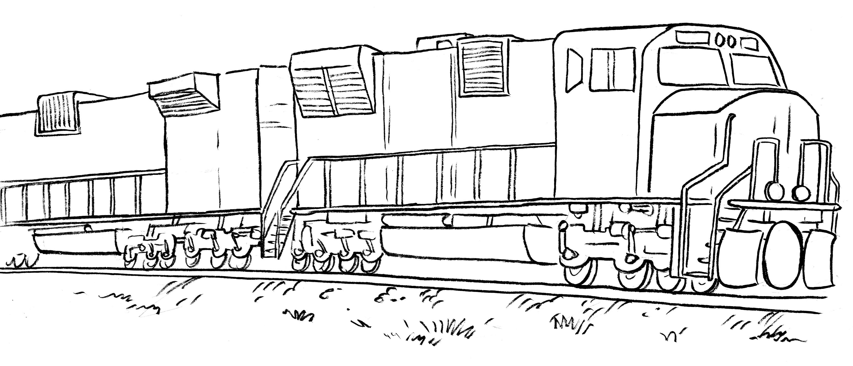 freight trains coloring pages