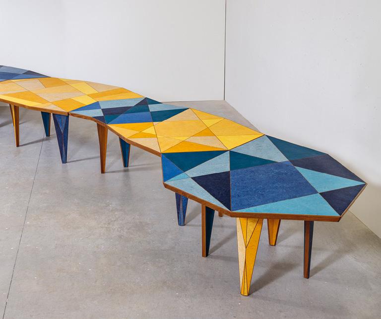 Martino Gamper’s Off-Cut Lino Table in 4 Sections, 2019.