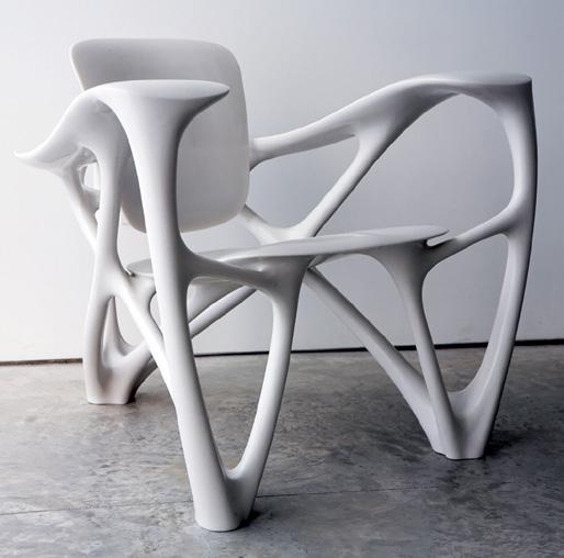 Joris Laarman, Bone armchair, cast marble resin, 2008.
