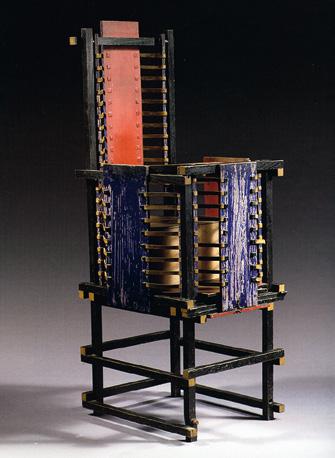 Gerrit Thomas Rietveld, Red, blue, and yellow Schelling high chair, 1918, executed in the early 1920s