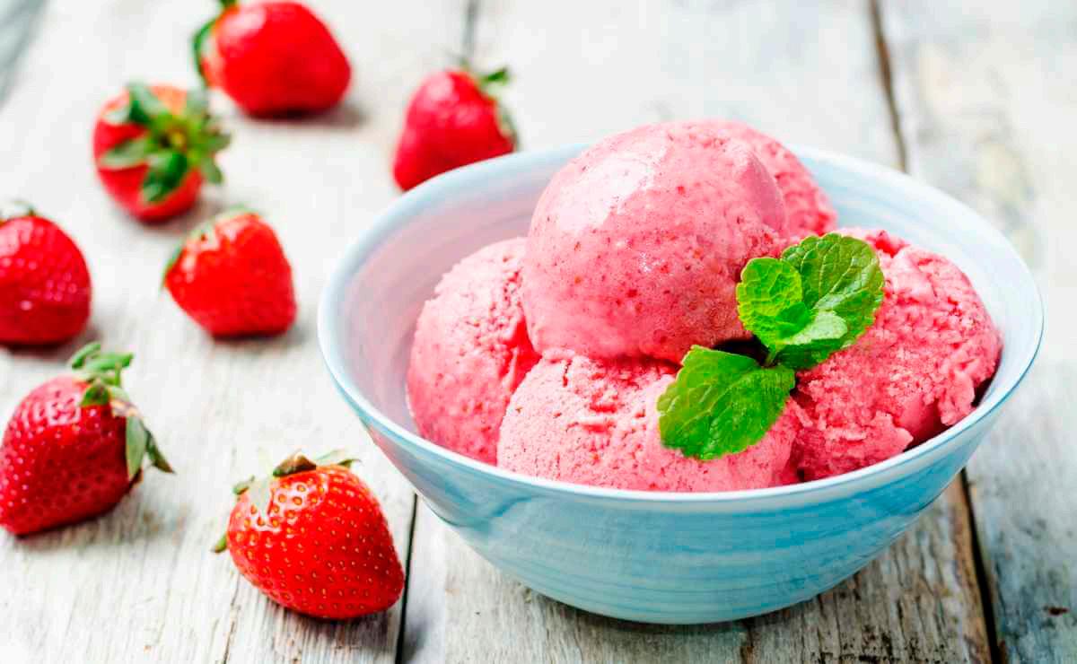 Helado de fresa