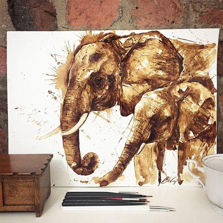 Técnicas de como pintar con café con cafe soluble Técnicas de como pintar con café