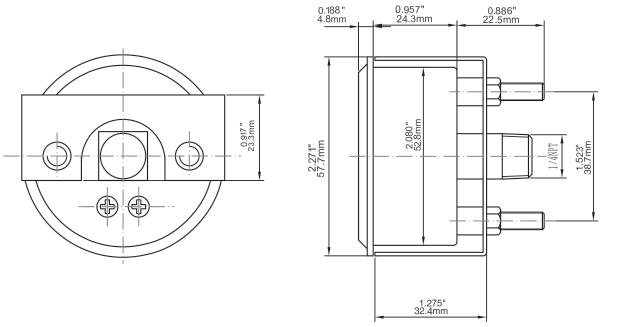 90 SERIES PANEL MOUNTED GAUGE STEEL 2'' 0-200 PSI / KPA 1 / 8'' NPT CBM Br Socket P9u901426uc