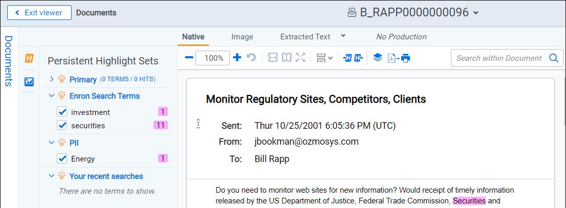 Navigating the core reviewer interface