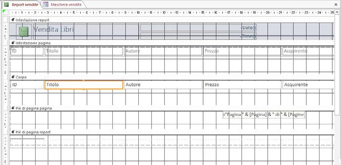 5.3 Modificare le sezioni di un report
