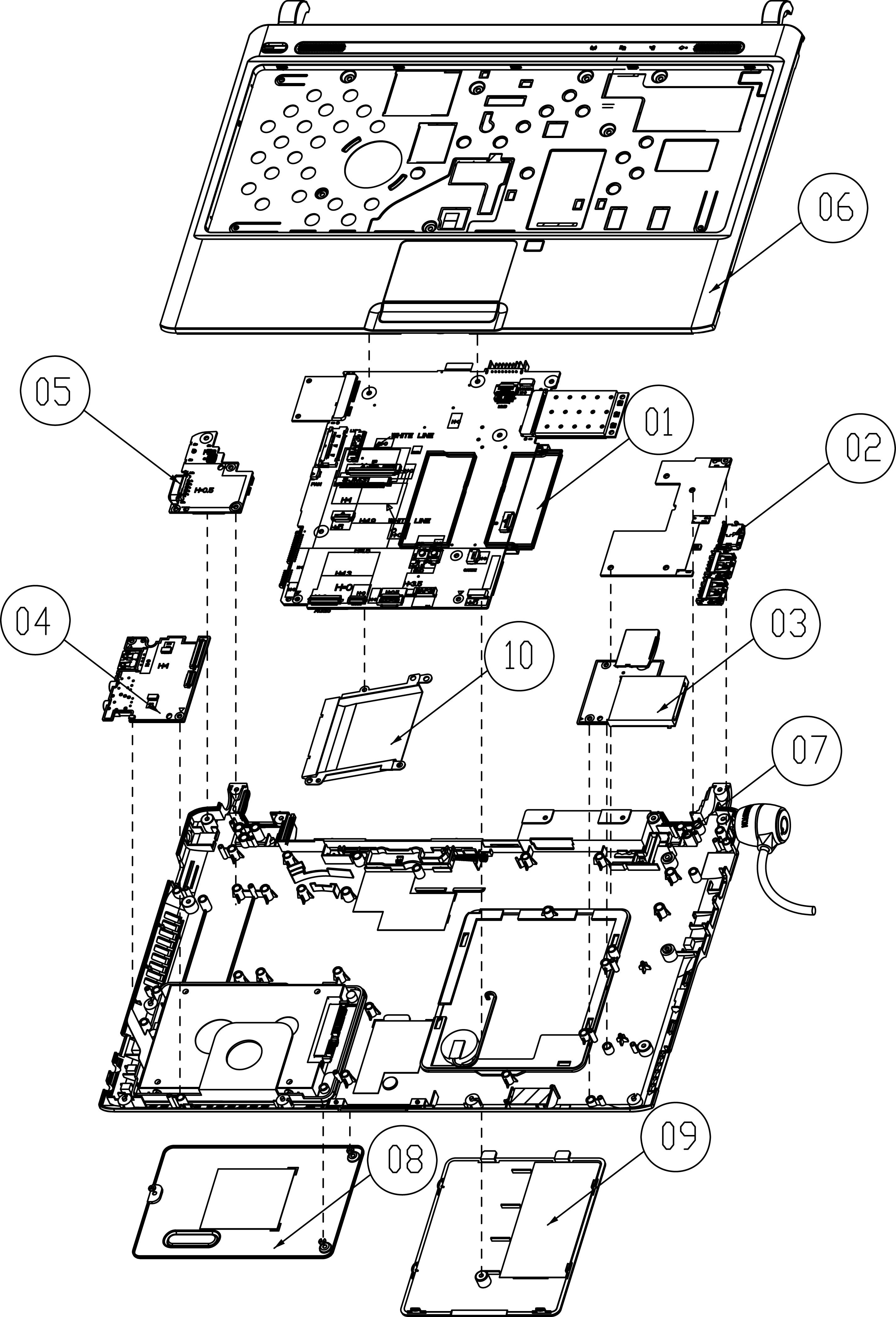 Aspire 3810T/3810TG/3810TZ/3810TZG Exploded Diagram