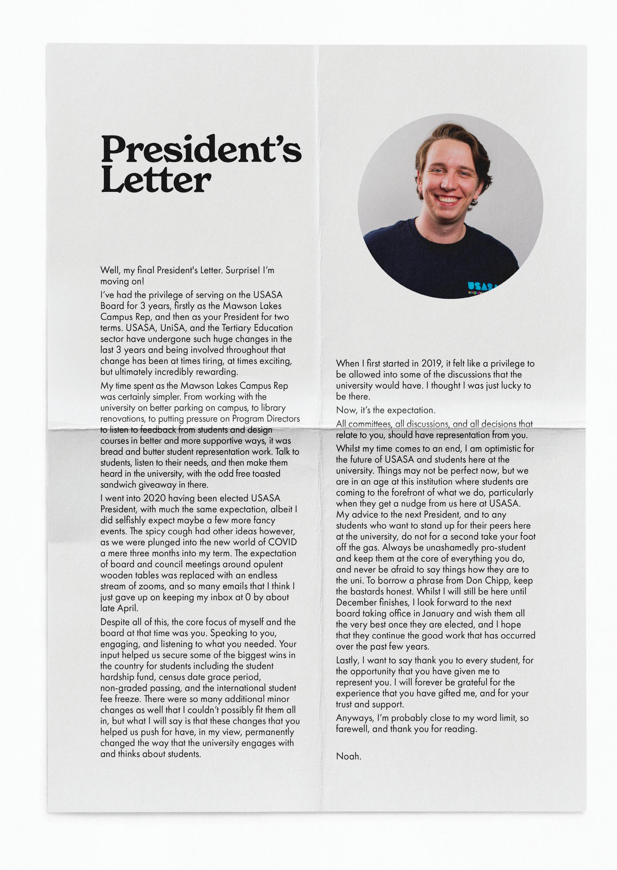 Cover for President’s Letter