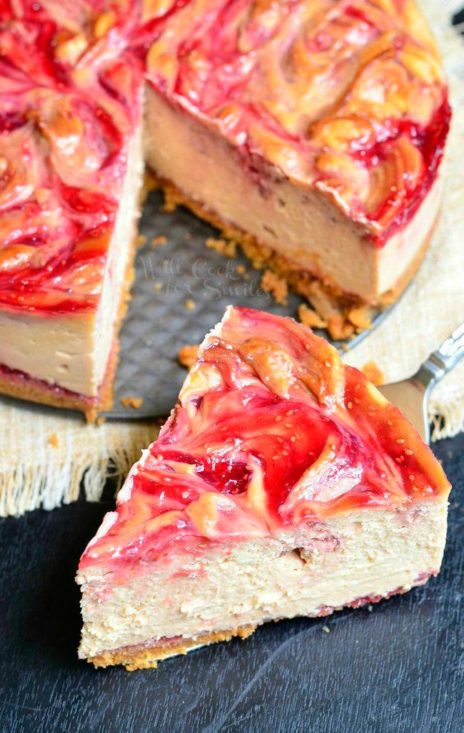 Cover for Peanut and jelly cheesecake