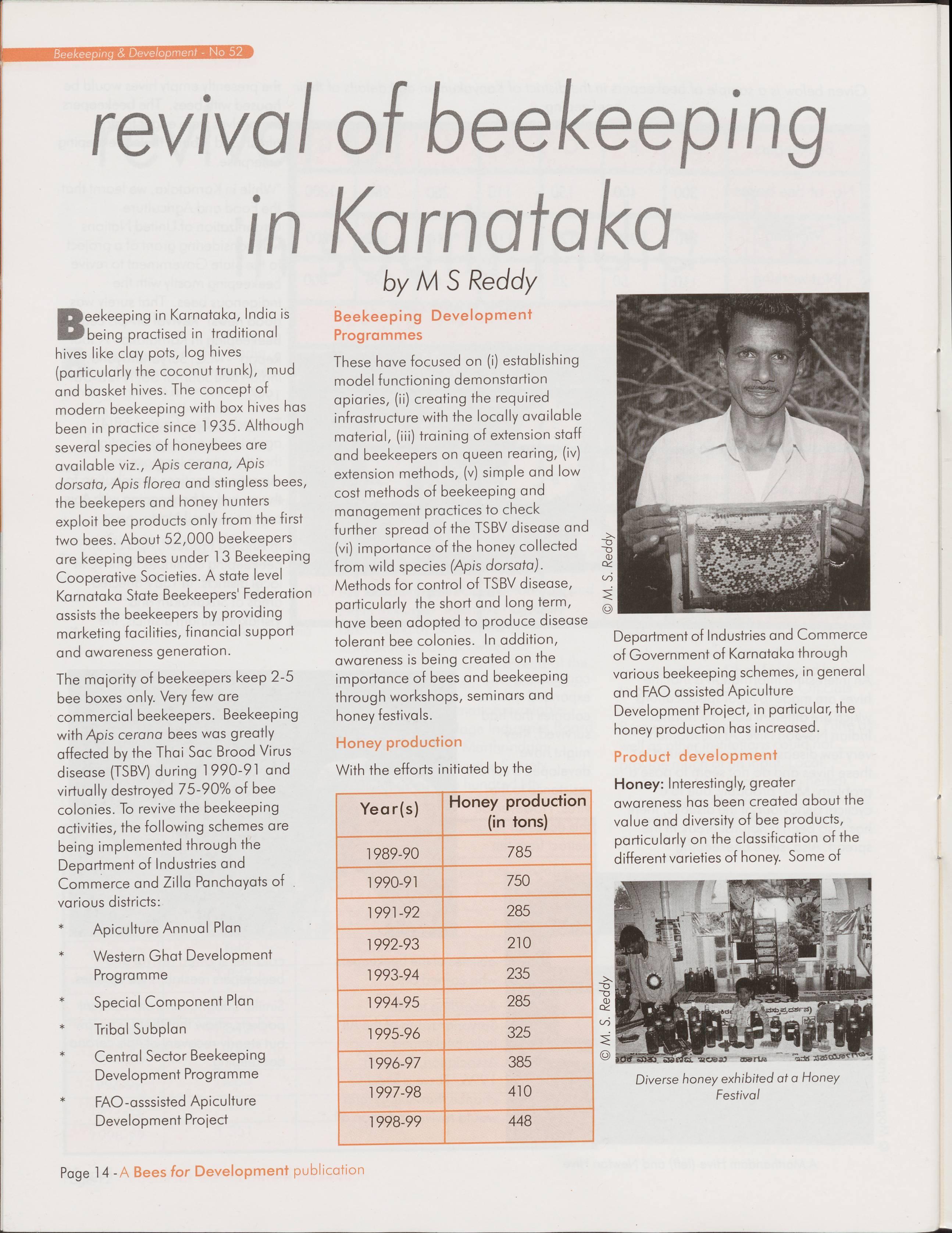 Revival of beekeeping in Karnataka