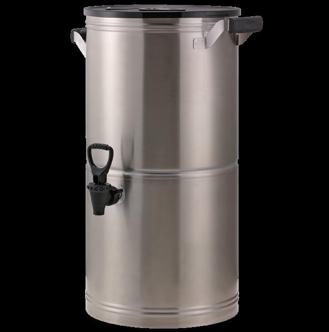 Service Ideas ITS3GPL Round Tea Urn, 3 Gallon, Stainless Steel, Brushed  Finish