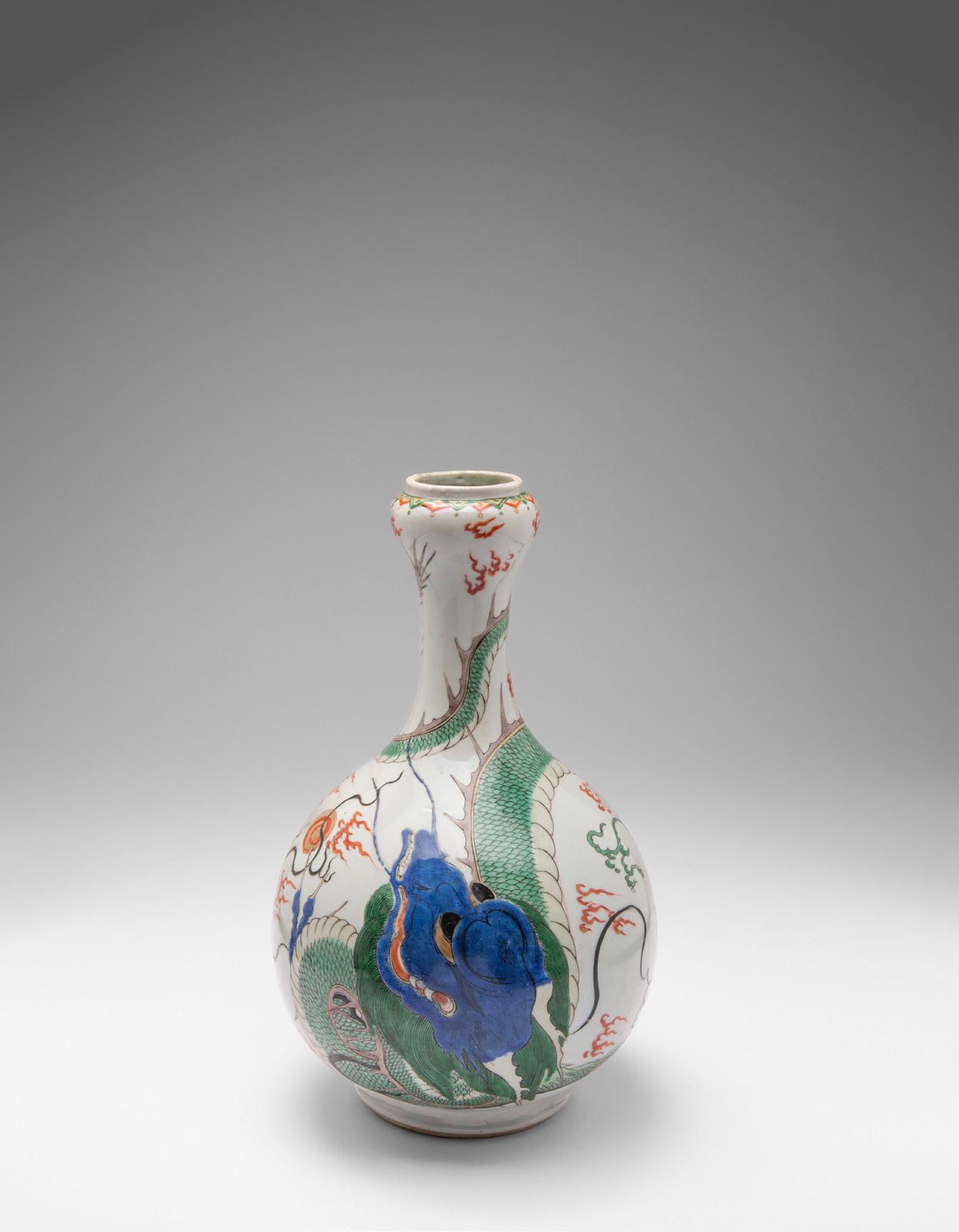 清・雍正年製款・古陶磁器・珊瑚紅釉描金粉彩折枝花卉紋