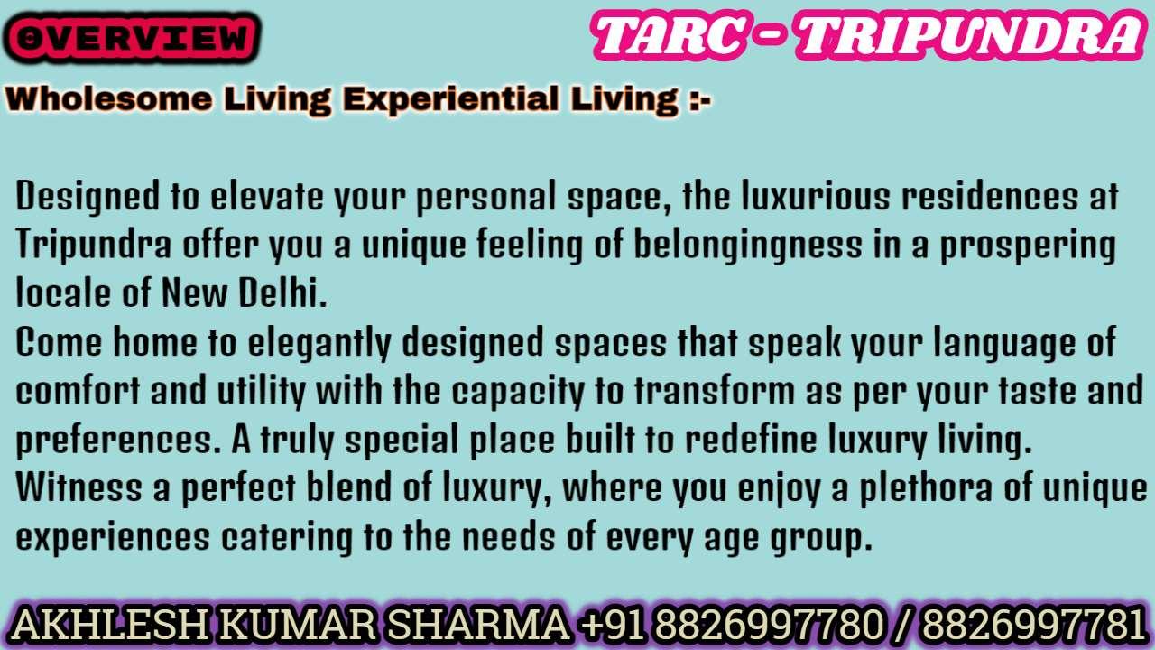 New Booking “TARC Tripundra” Bijwasan Road Luxury Flats in New Delhi