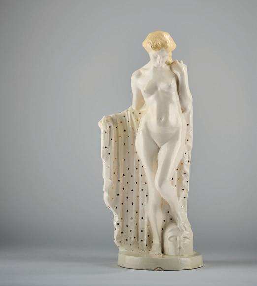 Simon (a pseudonym used by Goldscheider), a female bust with knotted hair,  model number 2864, executed by Wiener Manufaktur Friedrich Goldscheider, by  c. 1920 - Jugendstil and 20th Century Arts and Crafts