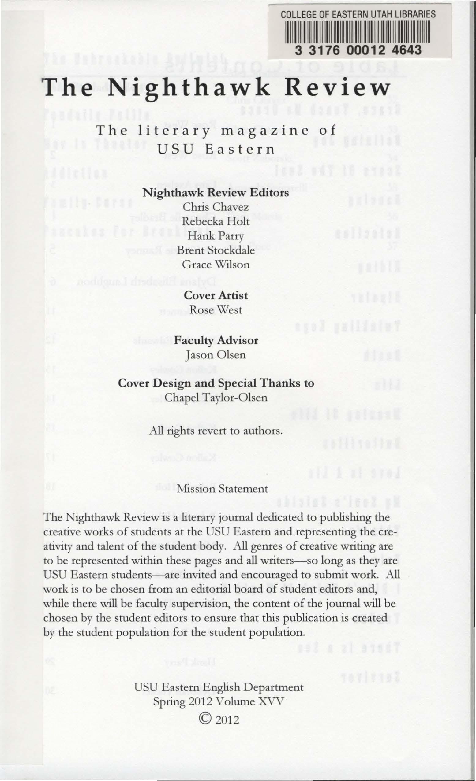 The Nighthawk Review, 2016 by USU Libraries - Issuu