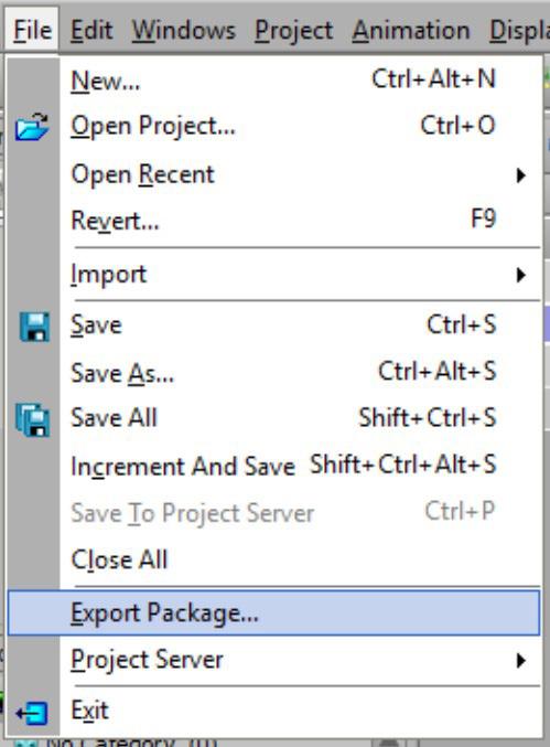 Cover for Exporting a package