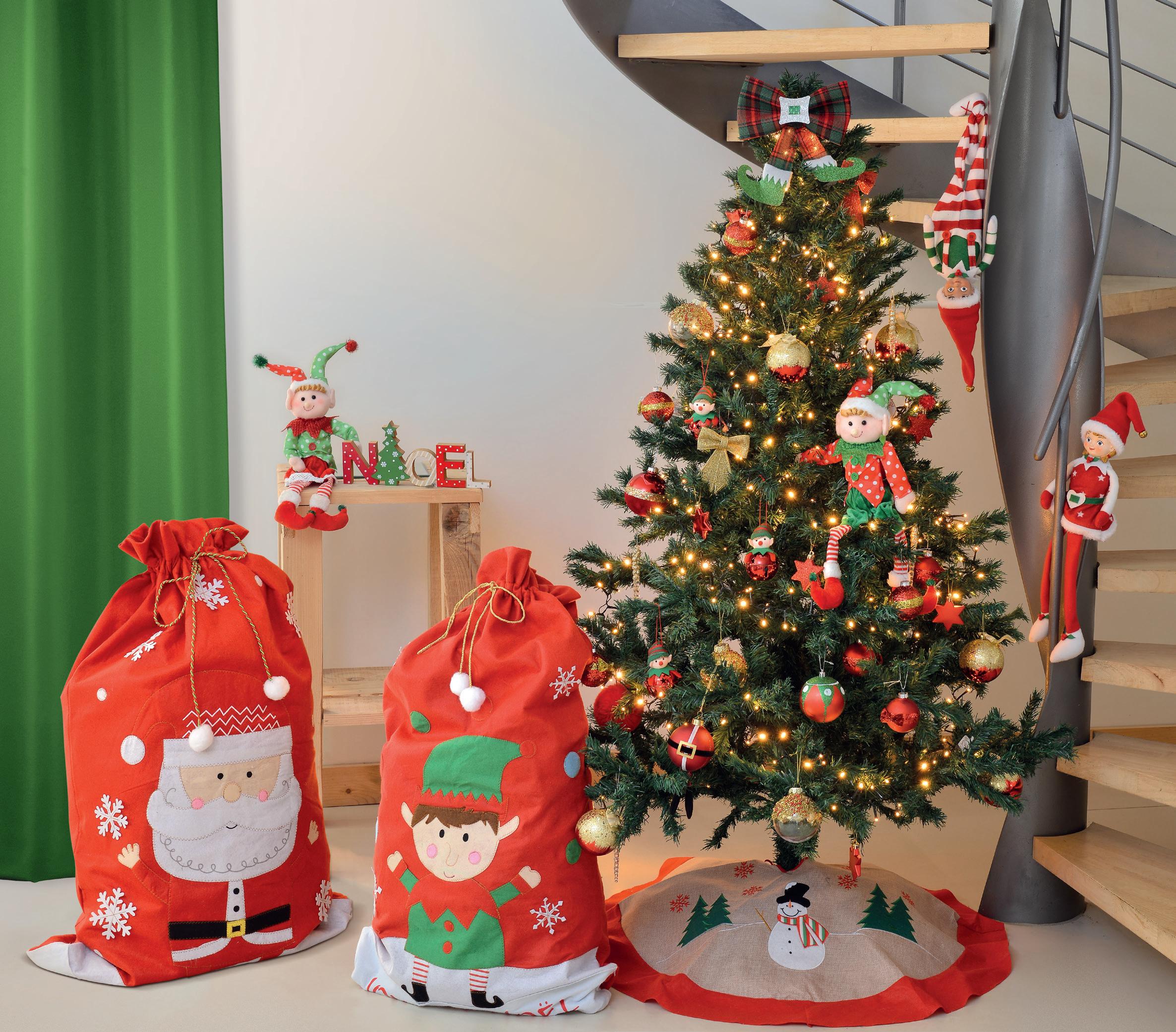 6 x Décoration de Noël en sachet avec cônes, étoiles et branches