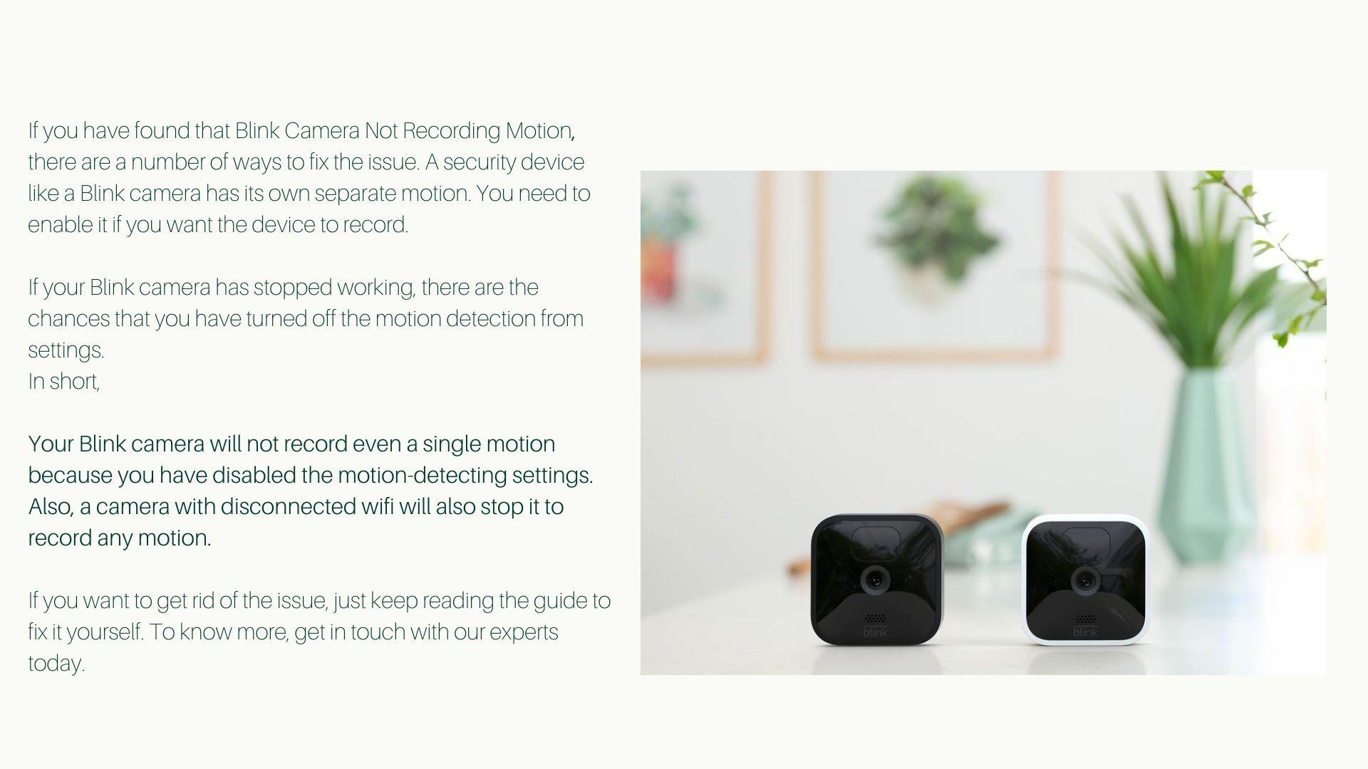 Contact 18057912114 Fix Why Blink Camera Not Recording Motion Anymore