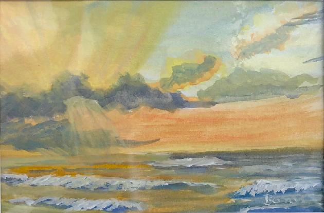 Sunset on the Sea - Watercolor