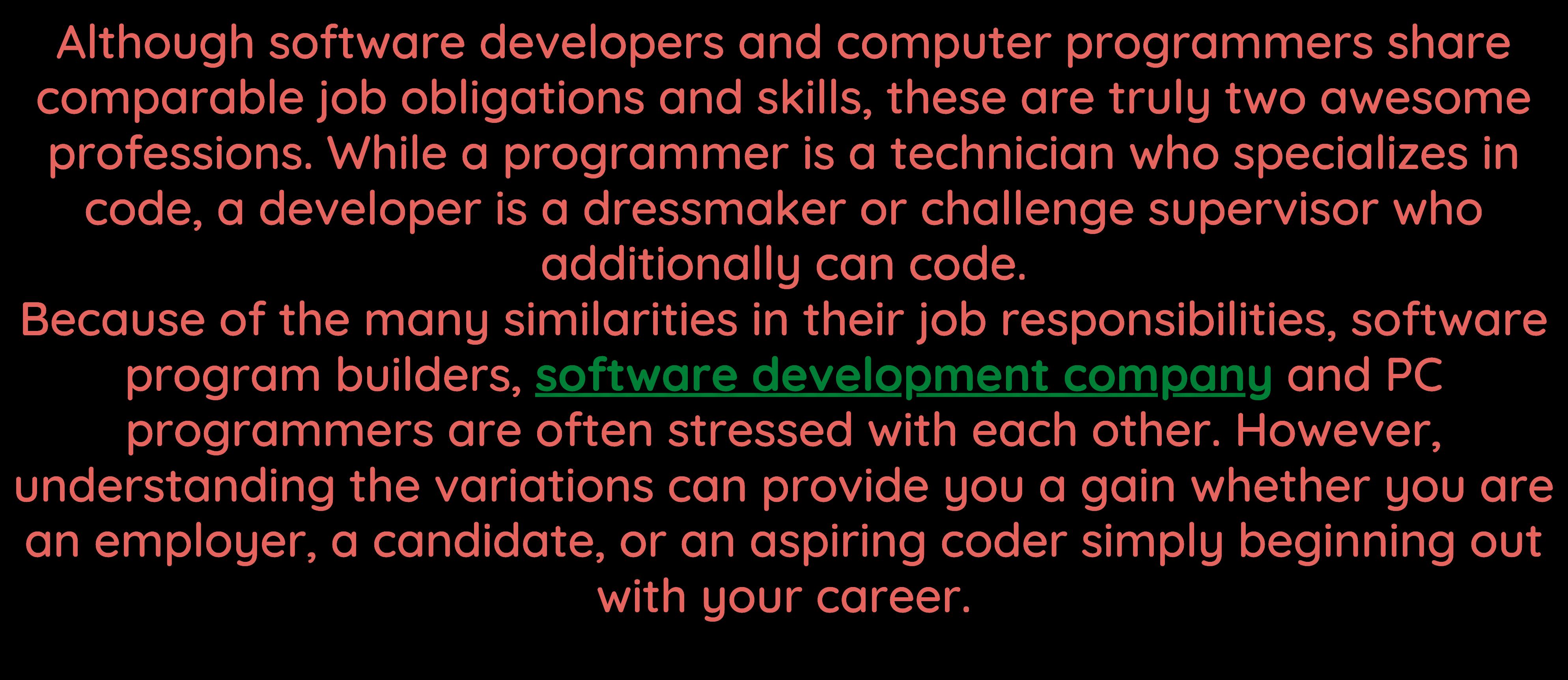 Difference Between Computer program vs Software developer by ...