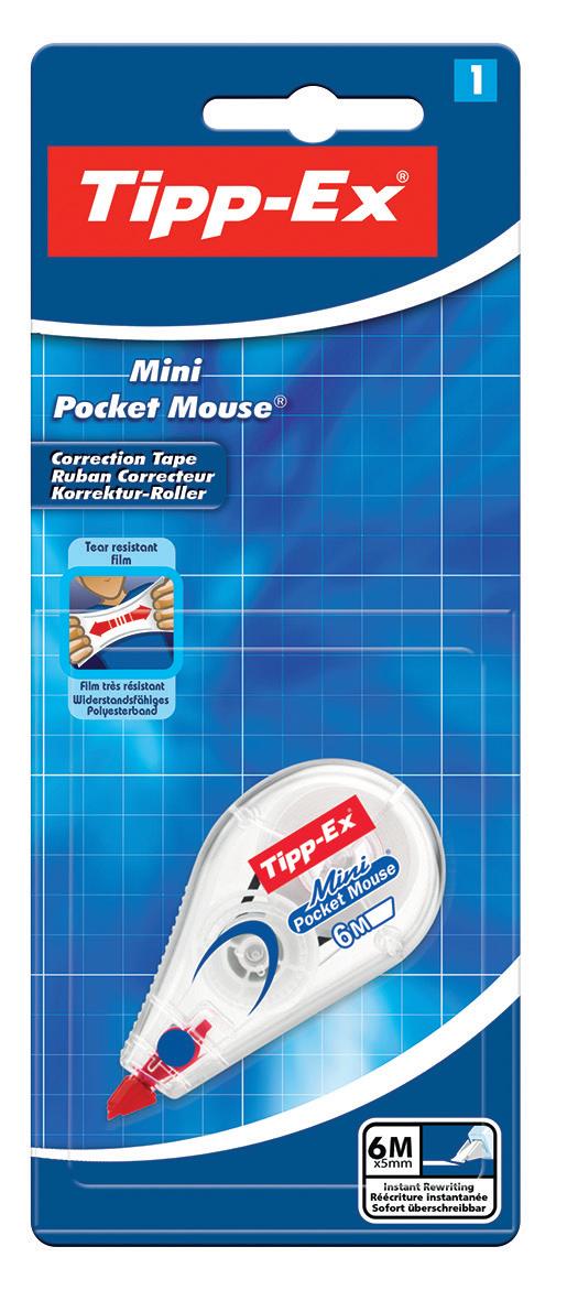 Roller correcteur mini Pocket Mouse Fashion, 5mm x 6m - Tipp-Ex