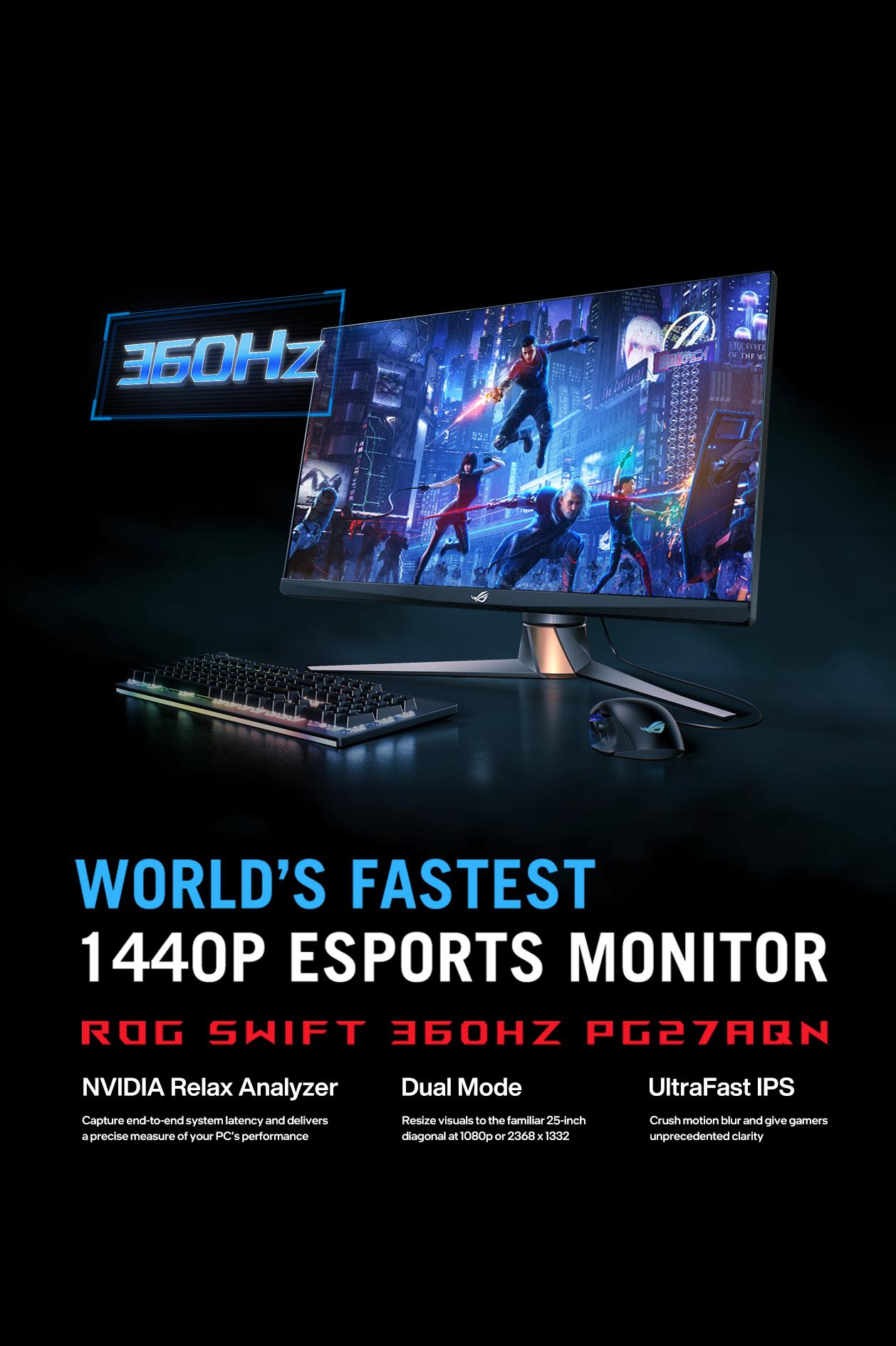 World's Fastest 1440p eSports Gaming Monitor - ROG Swift 360Hz PG27AQN l  ROG 