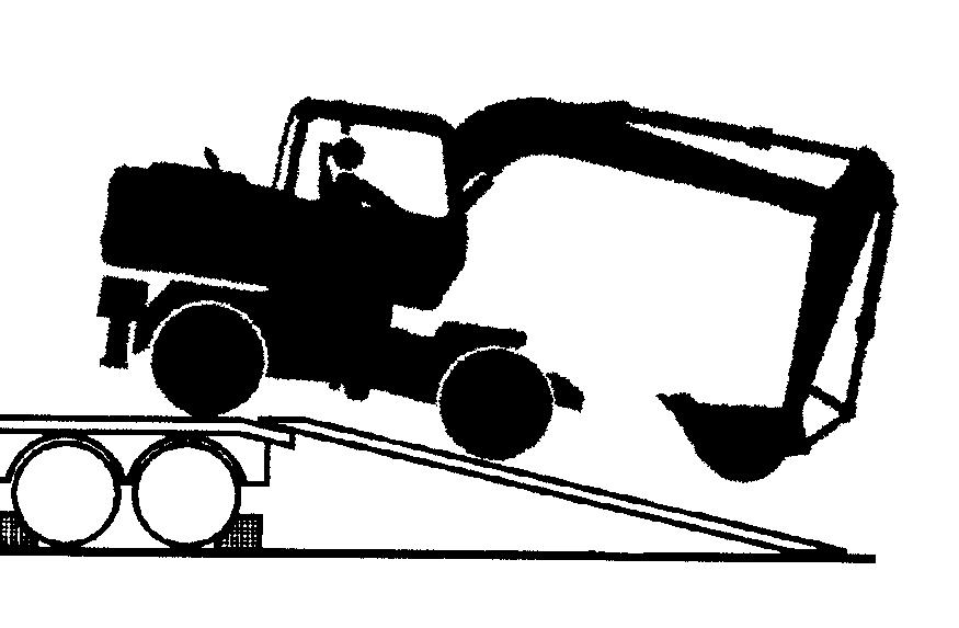 Abladen der Maschine von einen Anhänger