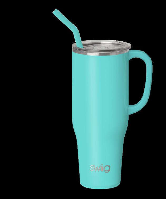 Swig Reusable Mega Mug Straw Set Hydrangea/Royal/Navy