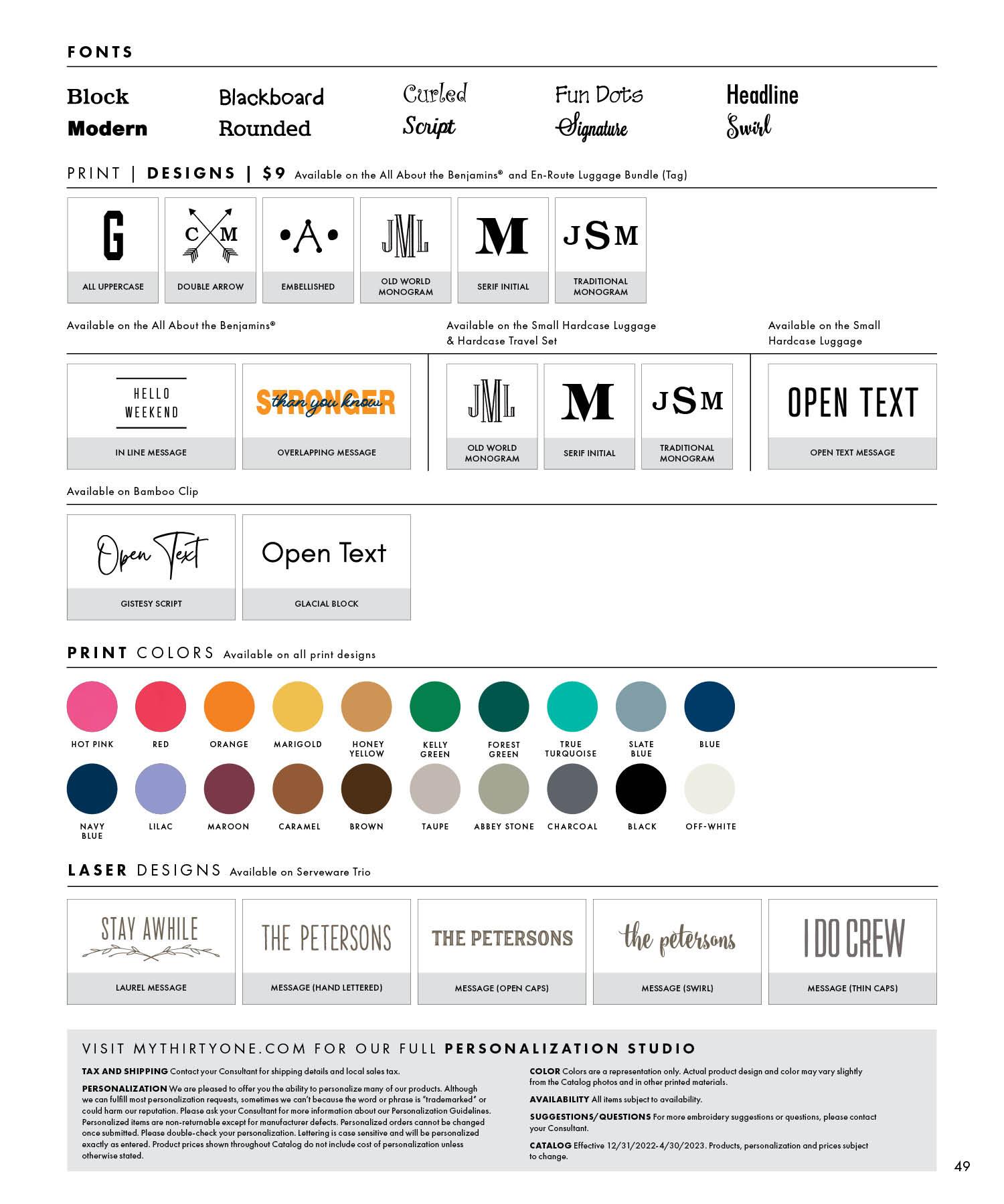 Winter/Spring 2023 ThirtyOne Catalog, Independent Director, Tiffany