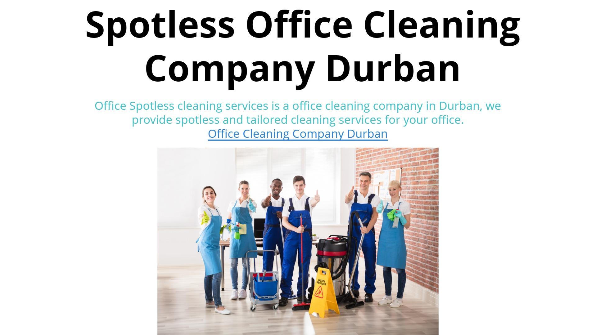 Spotless Office Cleaning Company Durban by