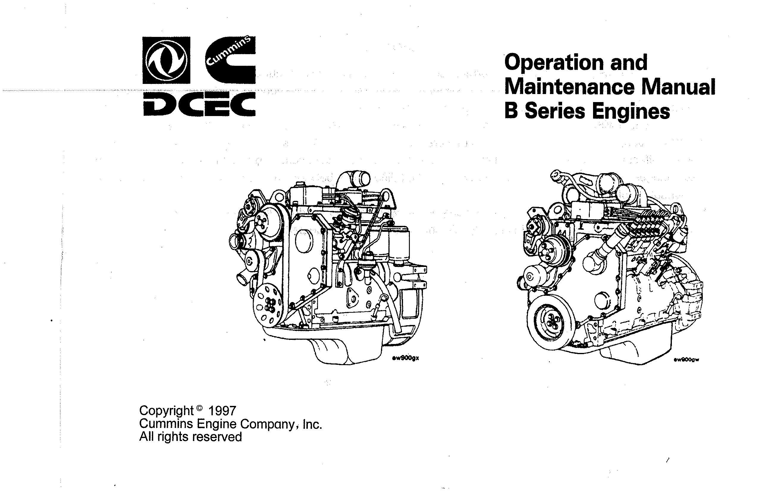 Cummins B Series Engines Operation And Maintenance Manual by