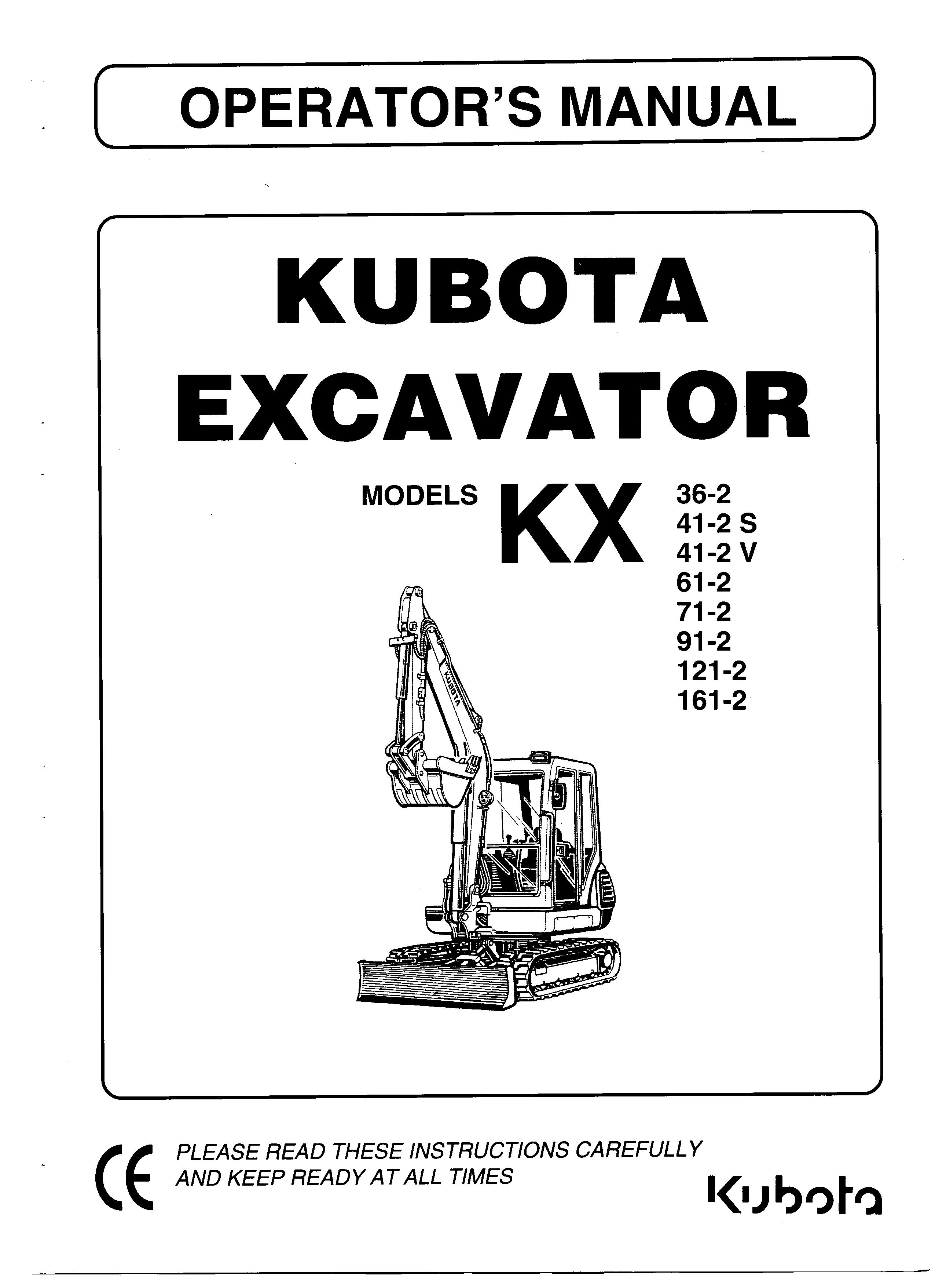 Kubota Kx 36 161 Operators Manual Sec Wat by JuneKumroe Issuu