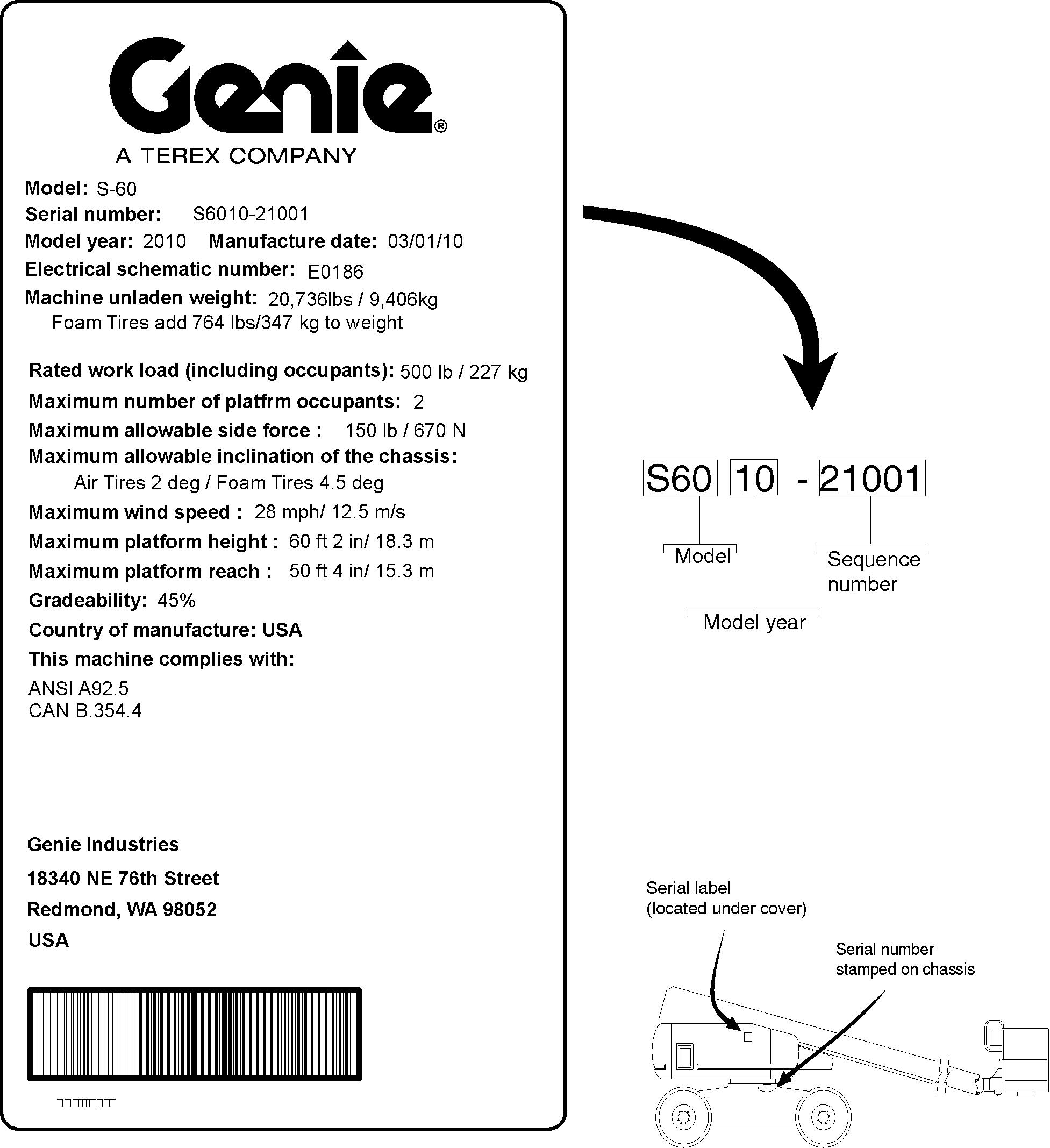 Genie S 60 S 65 S 60hc And Trax From Sn 21001 Parts Manuals by