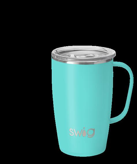 Swig Life 22oz Tall Travel Mug with Handle and Lid, Cup Holder Friendly, Dishwasher  Safe, Stainless Steel, Triple Insulated Coffee Mug Tumbler (Water Lily) 