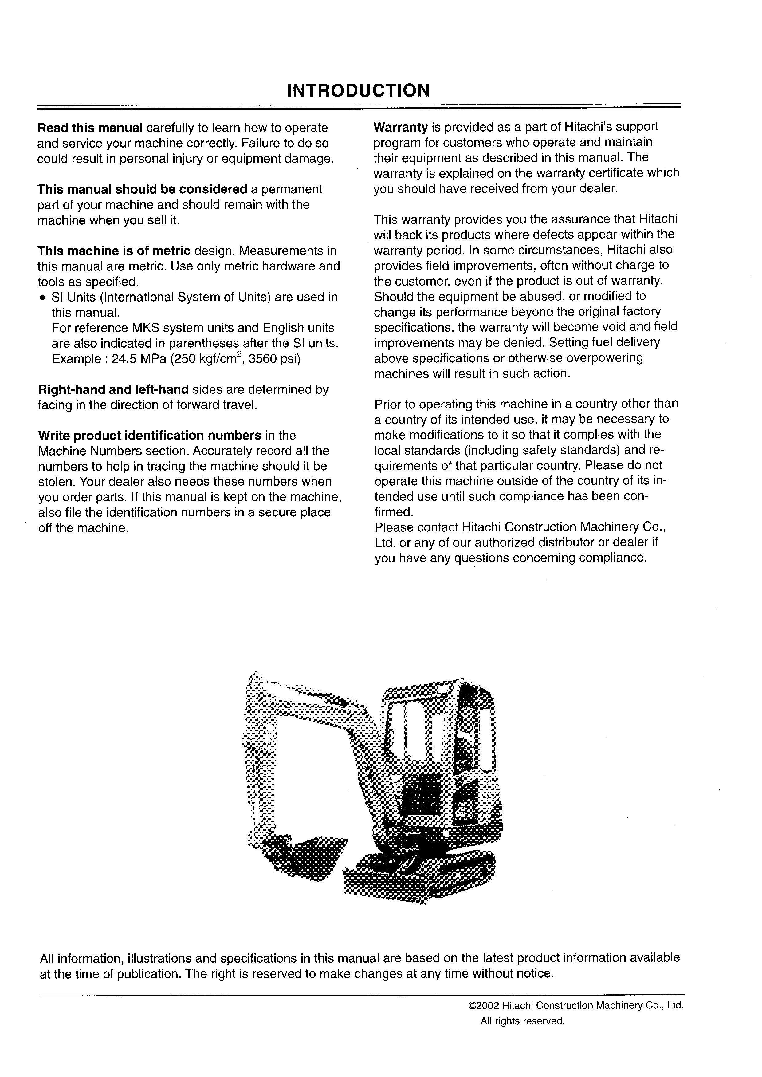 Hitachi Zaxis Zx16 18 25 Operator Manual by BrunoPeacemakero Issuu