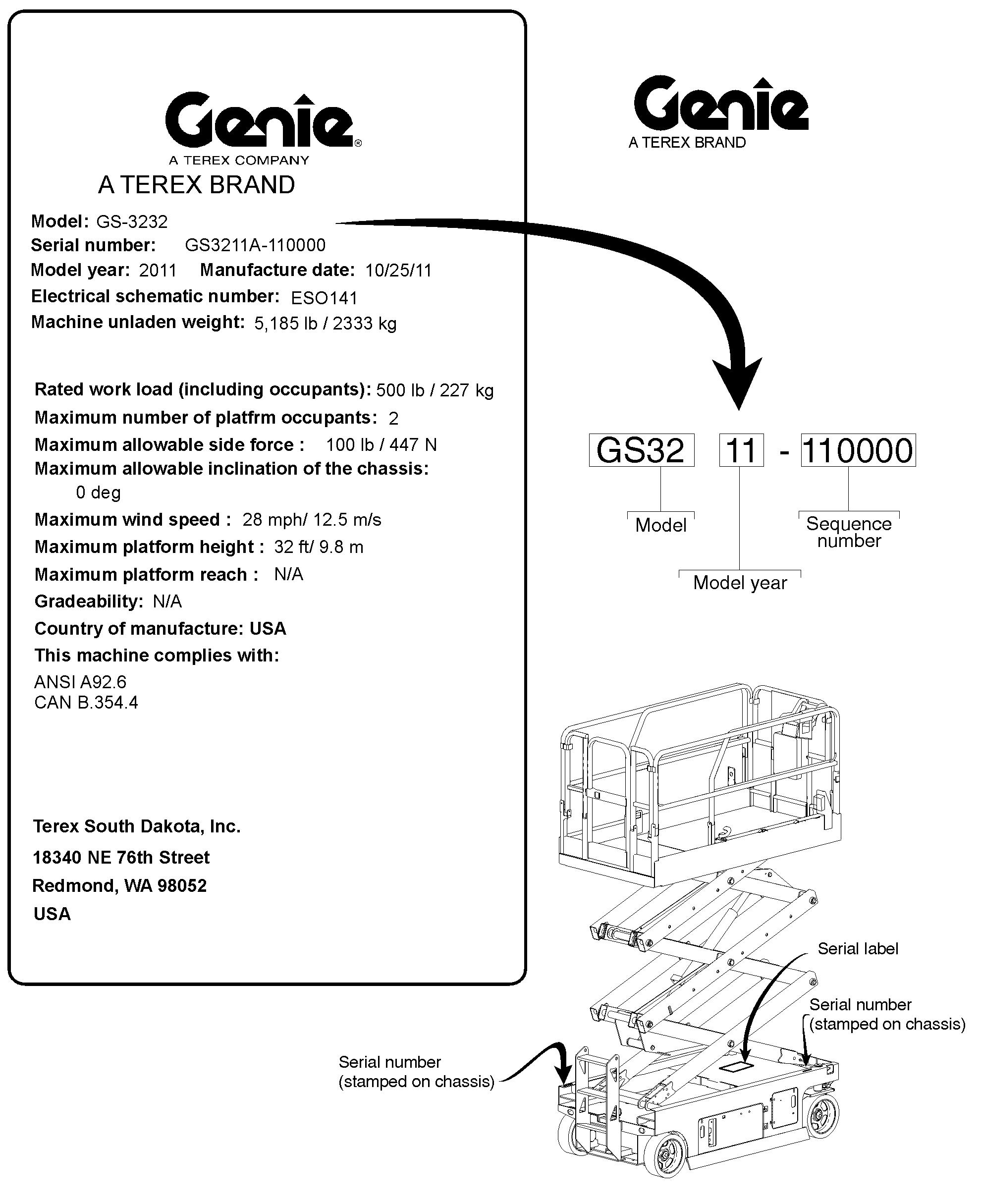Genie Scissors Lift G Gs 2046 Gs 2646 Gs 3246 From Sn Gs4612c 10000