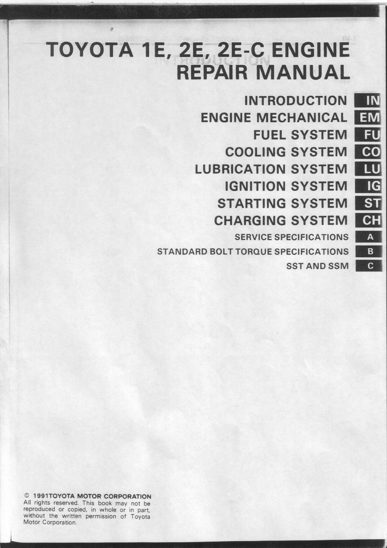Toyota 1e 2e Repair Manual by DeannaJonesS Issuu