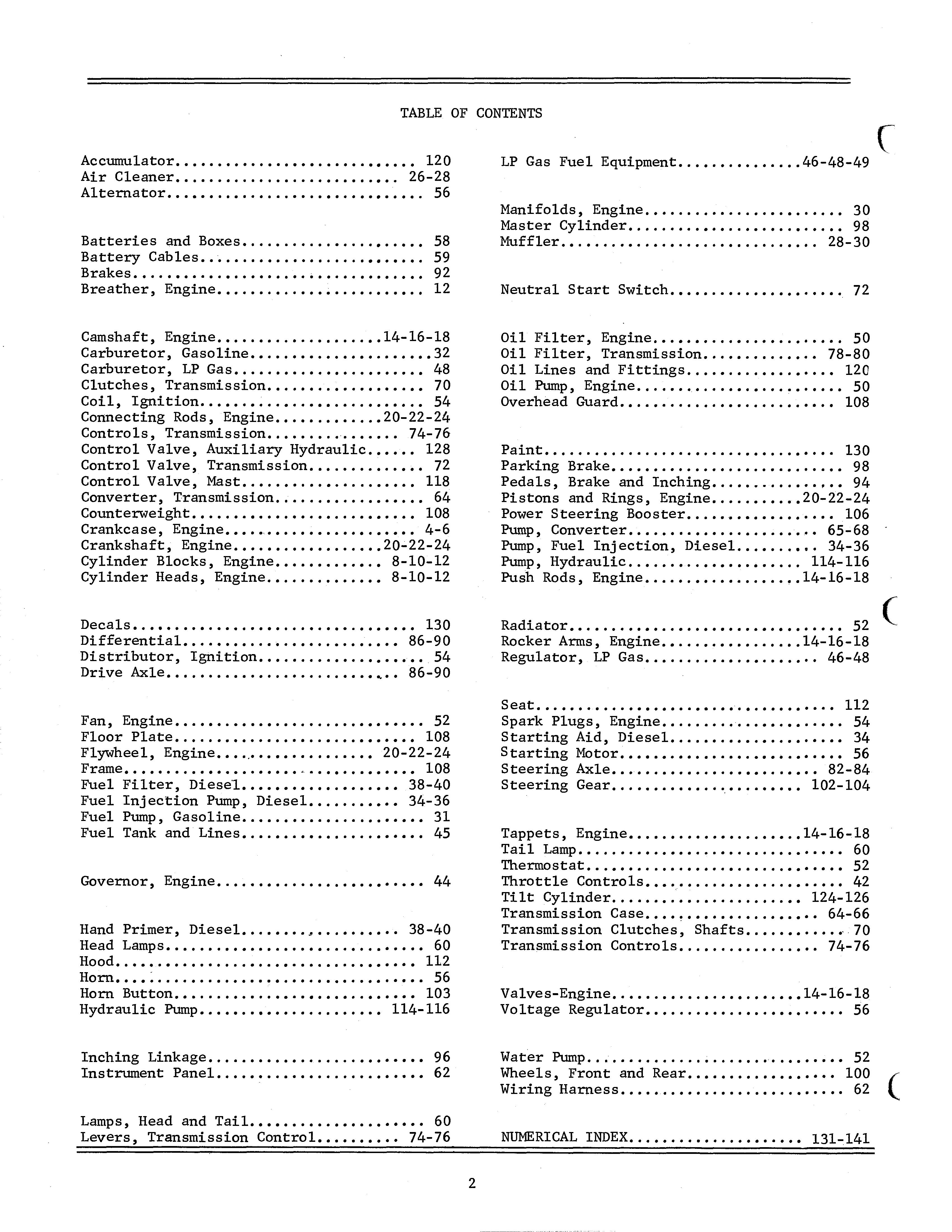 White Fork Lift My40 50 60 70 Fork Lift Trucks Parts Catalog by