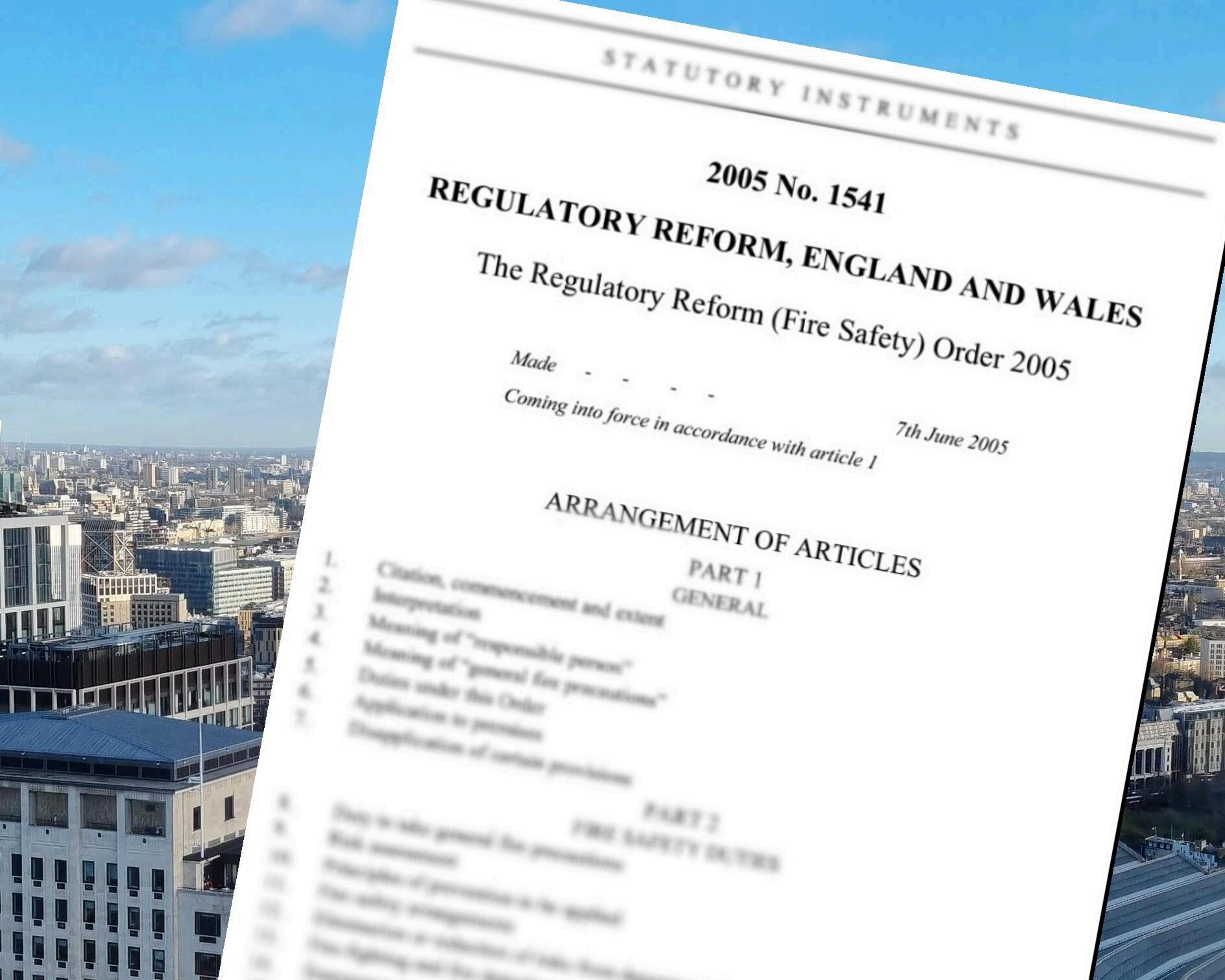 Fire Safety Law The Regulatory Reform (Fire Safety) Order 2005 by