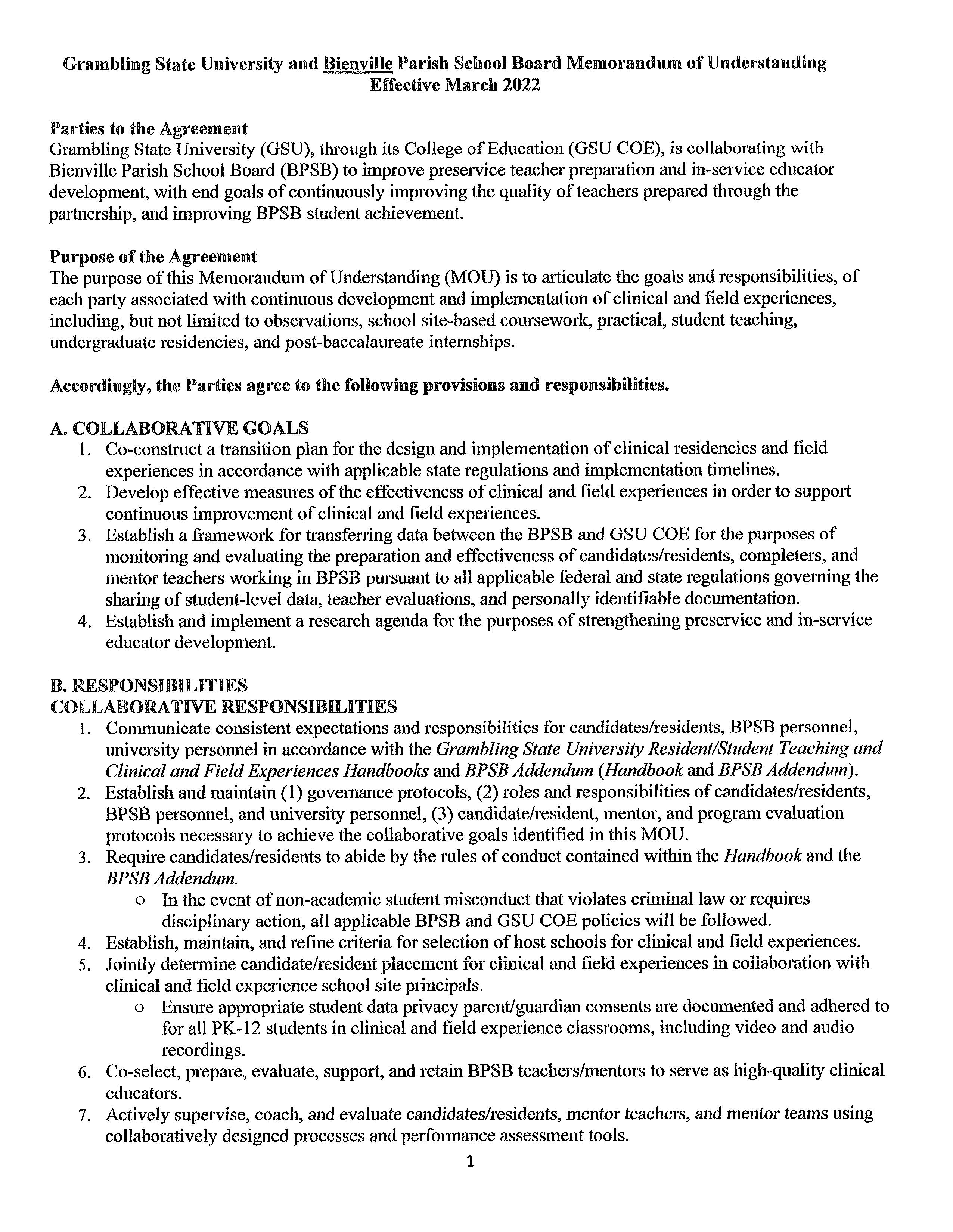 Bienville Parish MOU by gramblingstateuniversityGSUcurriculum