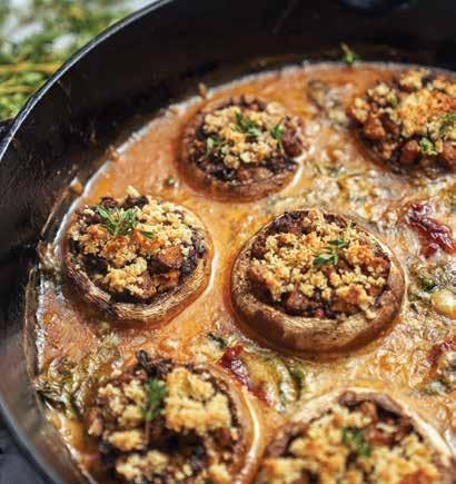 Cover for TUSCAN “SAUSAGE”-STUFFED MUSHROOMS