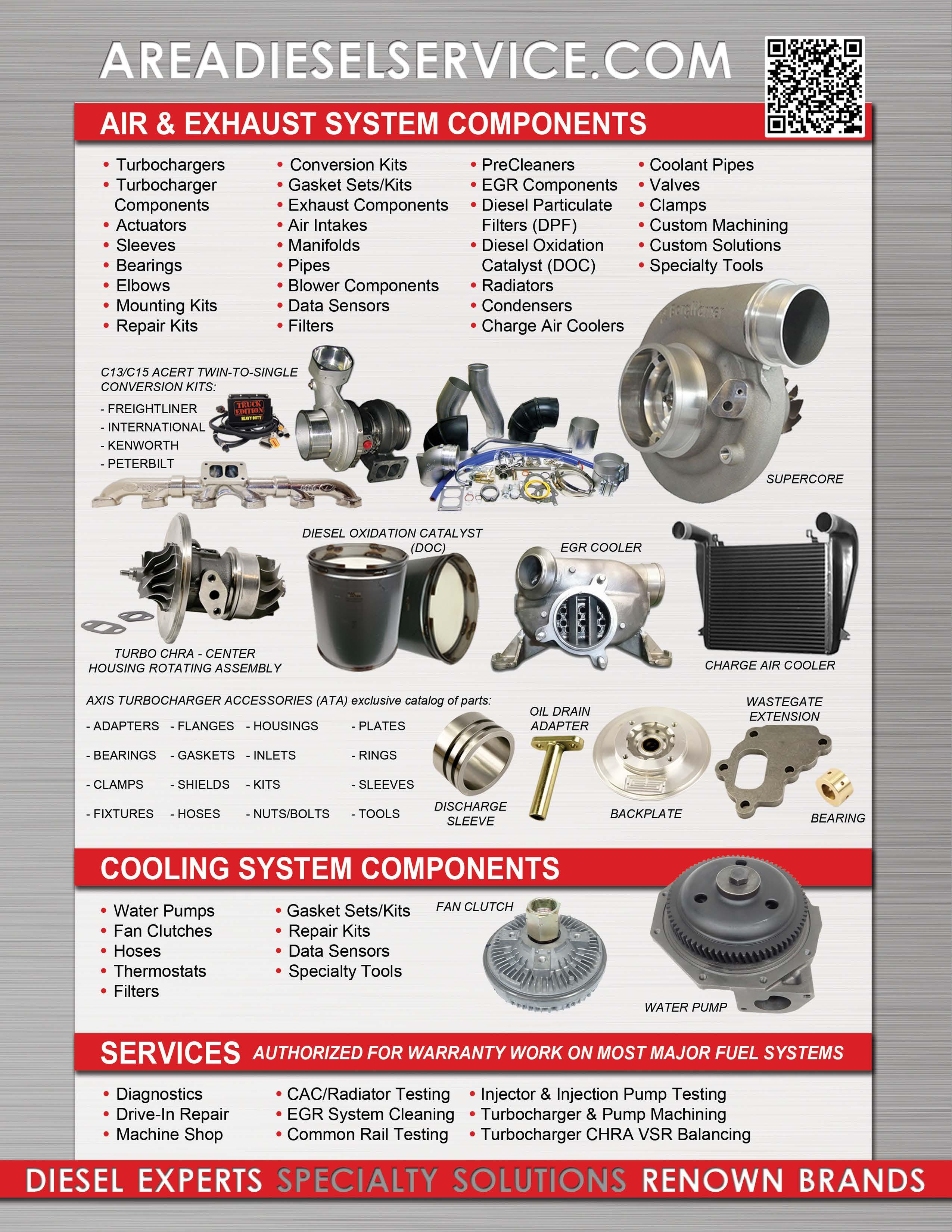 Area Diesel Service, Inc. Line Card Diesel Experts, Specialty