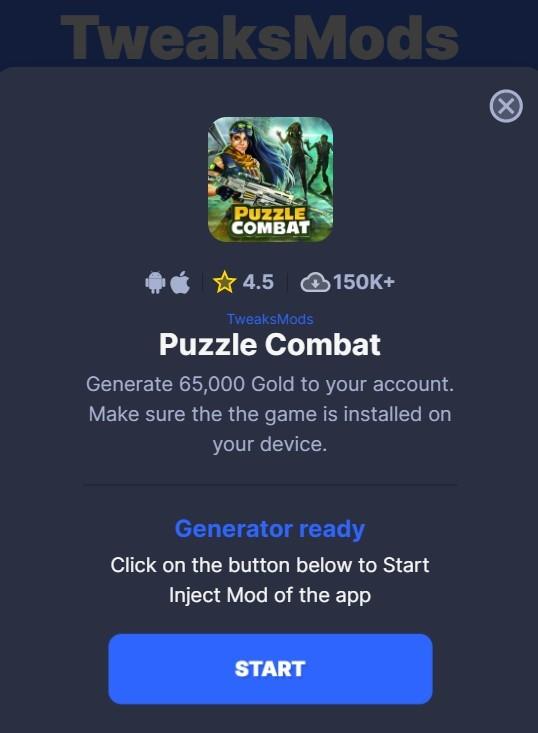 Puzzle Combat Mod 65K Gold iOS and Android 2023 by