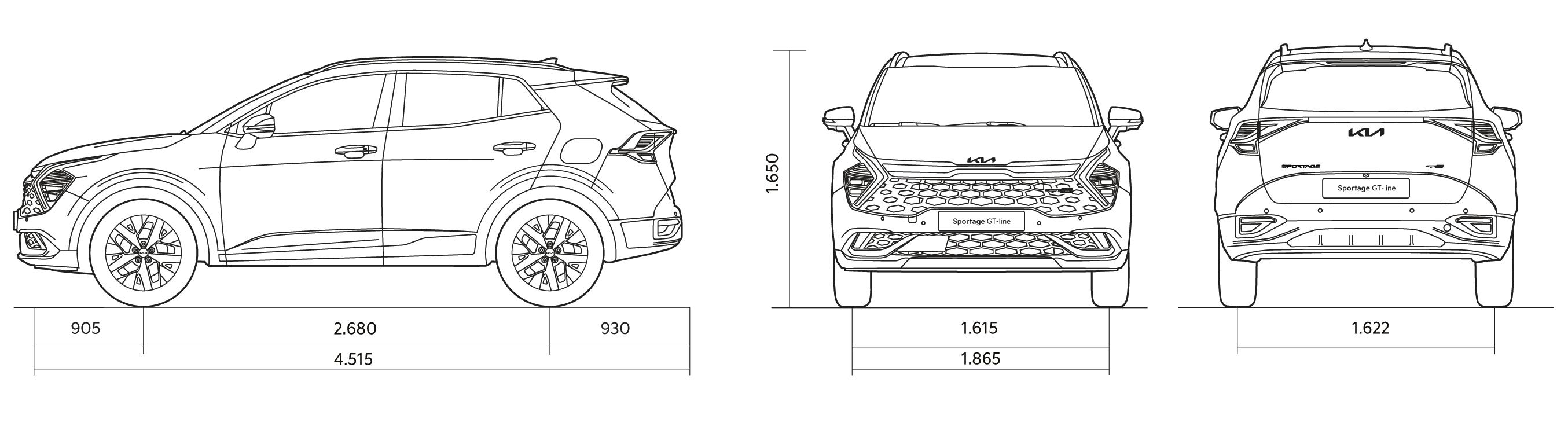 Размеры киа спортаж. Кия Спортейдж 2023 чертеж. Кия Спортейдж 2023 габариты. Технические характеристики Киа Спортейдж вид сверху. Kia Sportage 5 Размеры.