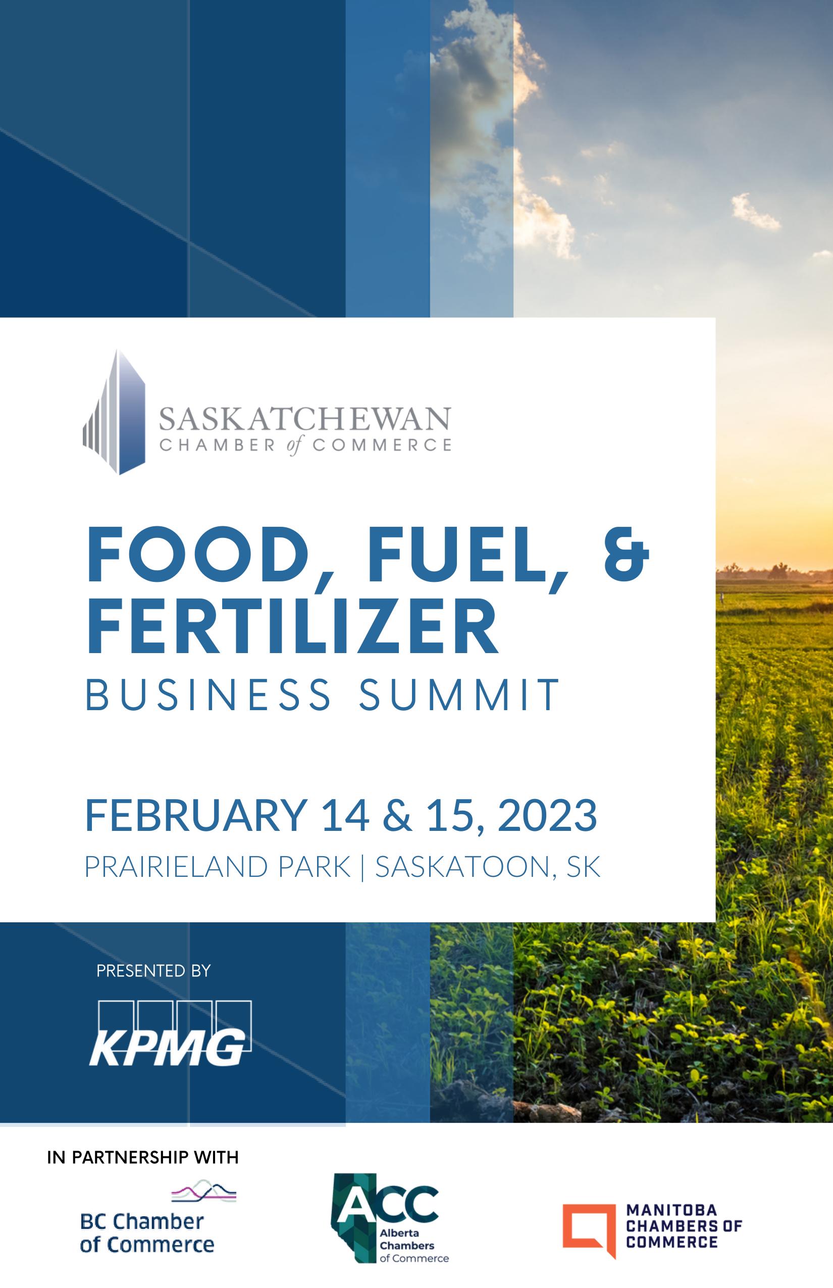 Food, Fuel, & Fertilizer Business Summit Event Program by saskchamber