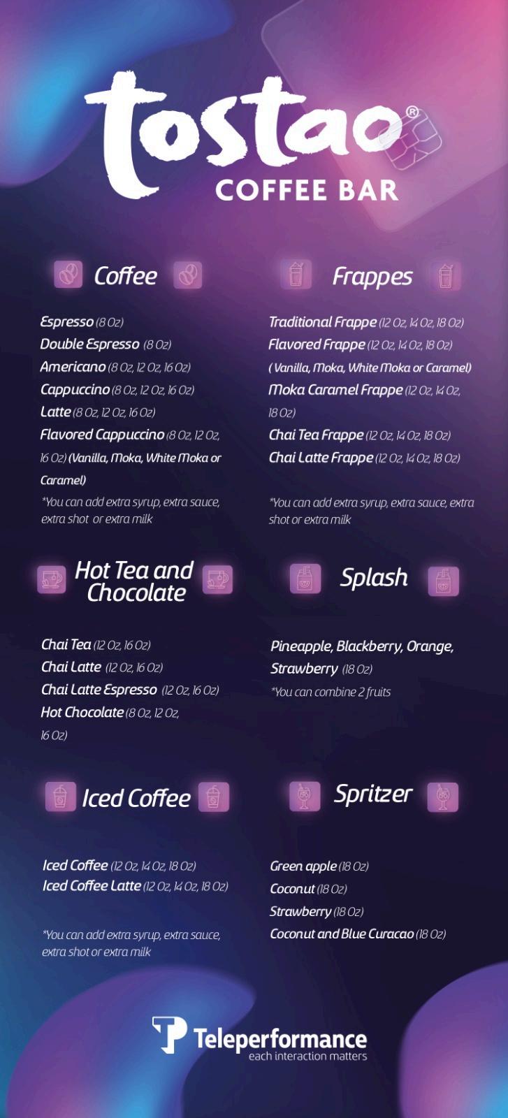 Tostao Coffee Bar Menu by Teleperformance CAN Issuu